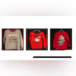 Lot of 4T long sleeve shirts Carters Oshkosh Children’s Place Christmas pajamas